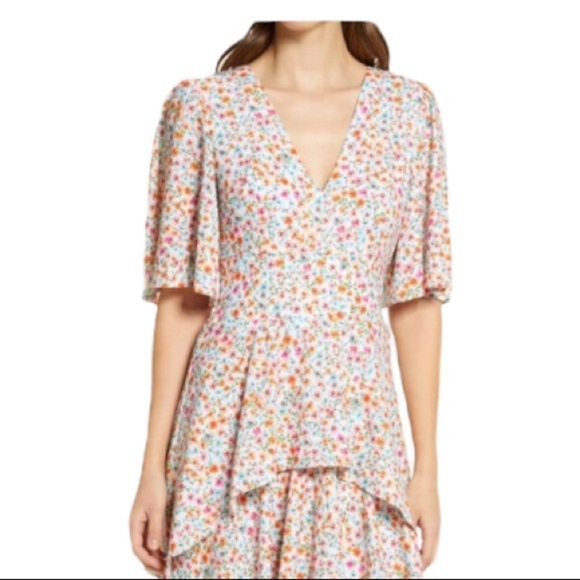 NEW FOURTEENTH PLACE Floral Tiered High-Low Maxi Dress XS - Picture 7 of 17